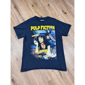 2018 Pulp Fiction Movie Graphic T Shirt Black Uma Thurman Film Tee Men’s Medium